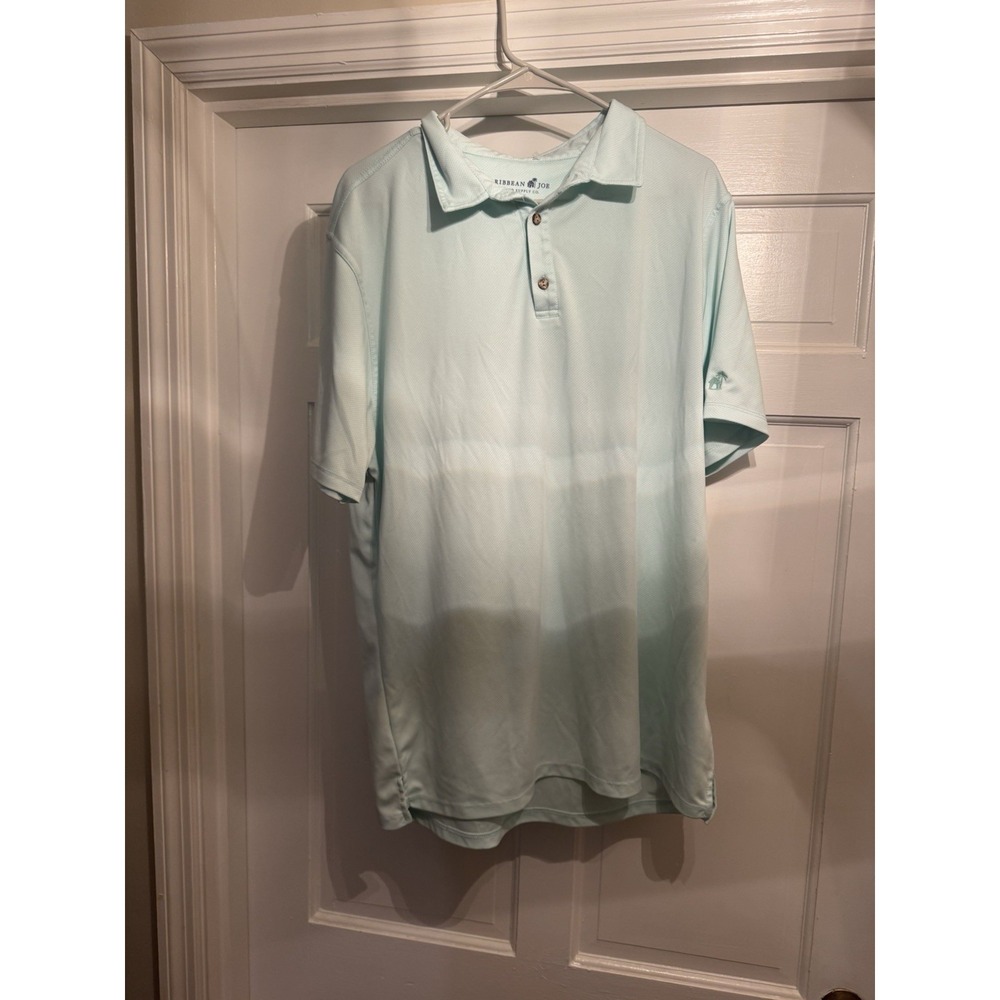 Caribbean Joe Men's Polo Shirt Size XL Sea Foam Green